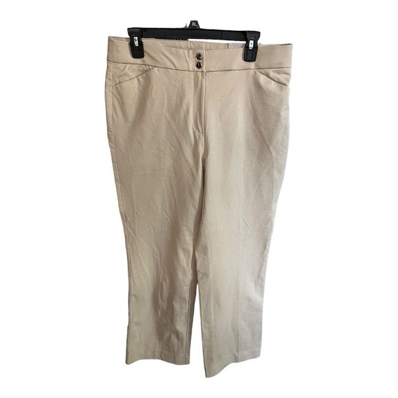 Chicos Womens Secret Stretch Straight Leg Crop Pant~Size 1 (M/8)~Khaki   L1 02 - Picture 1 of 9